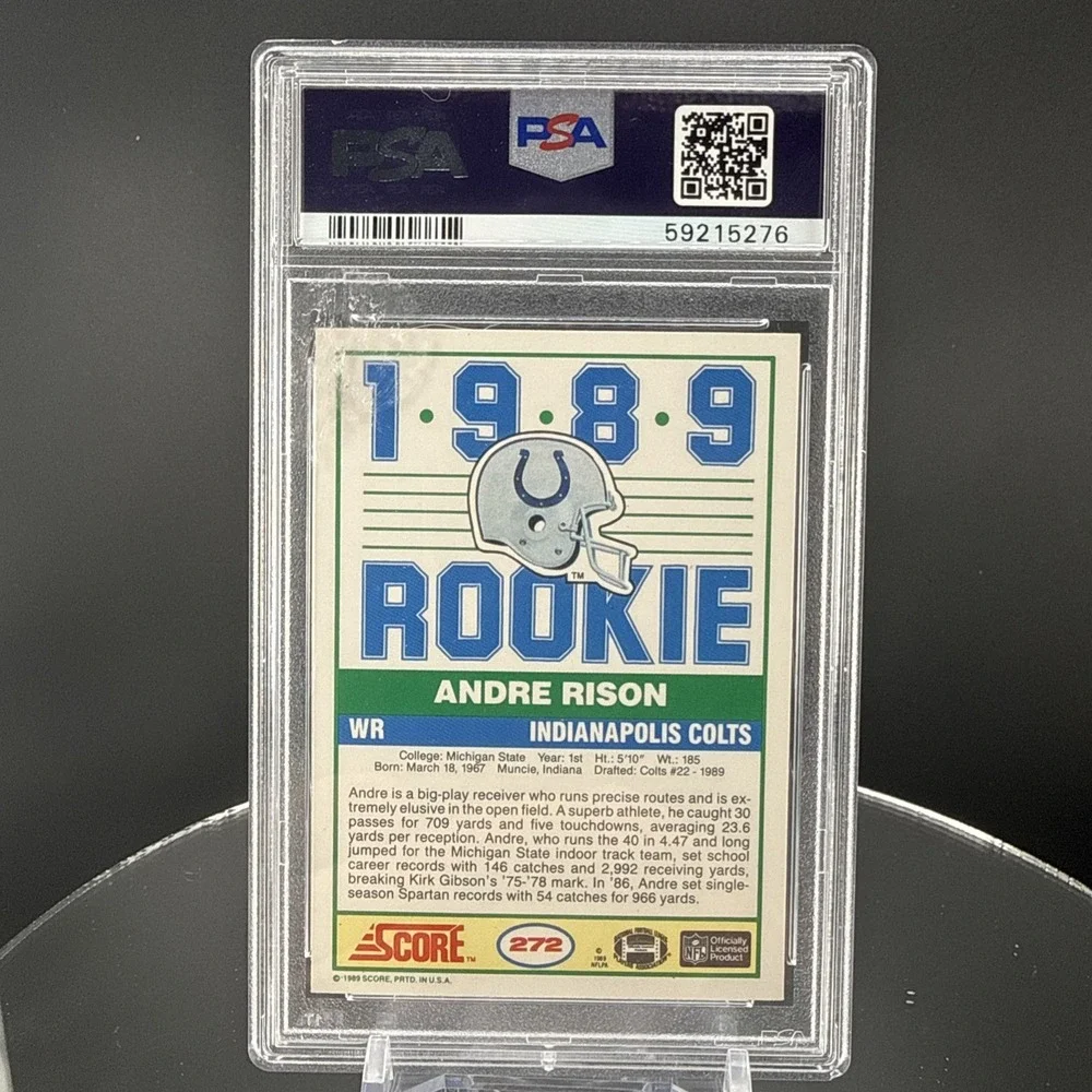 1989 Score #272 Andre Rison Rookie Card PSA 9 Falcons Colts RC